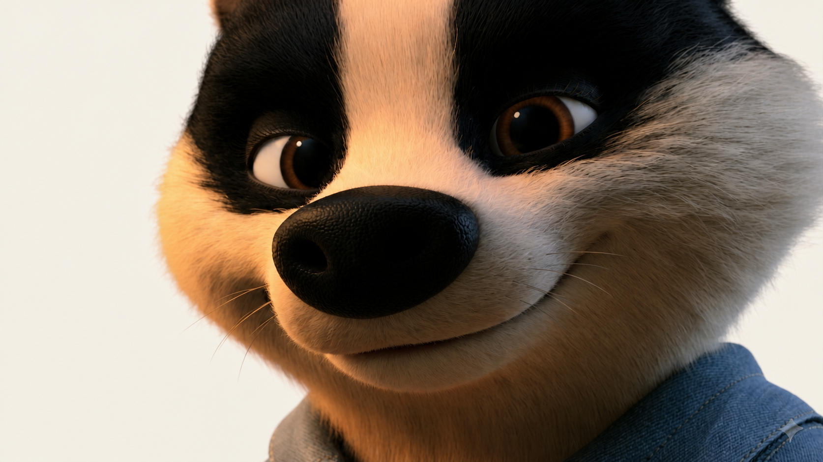 Close up of the TagBadger character's face